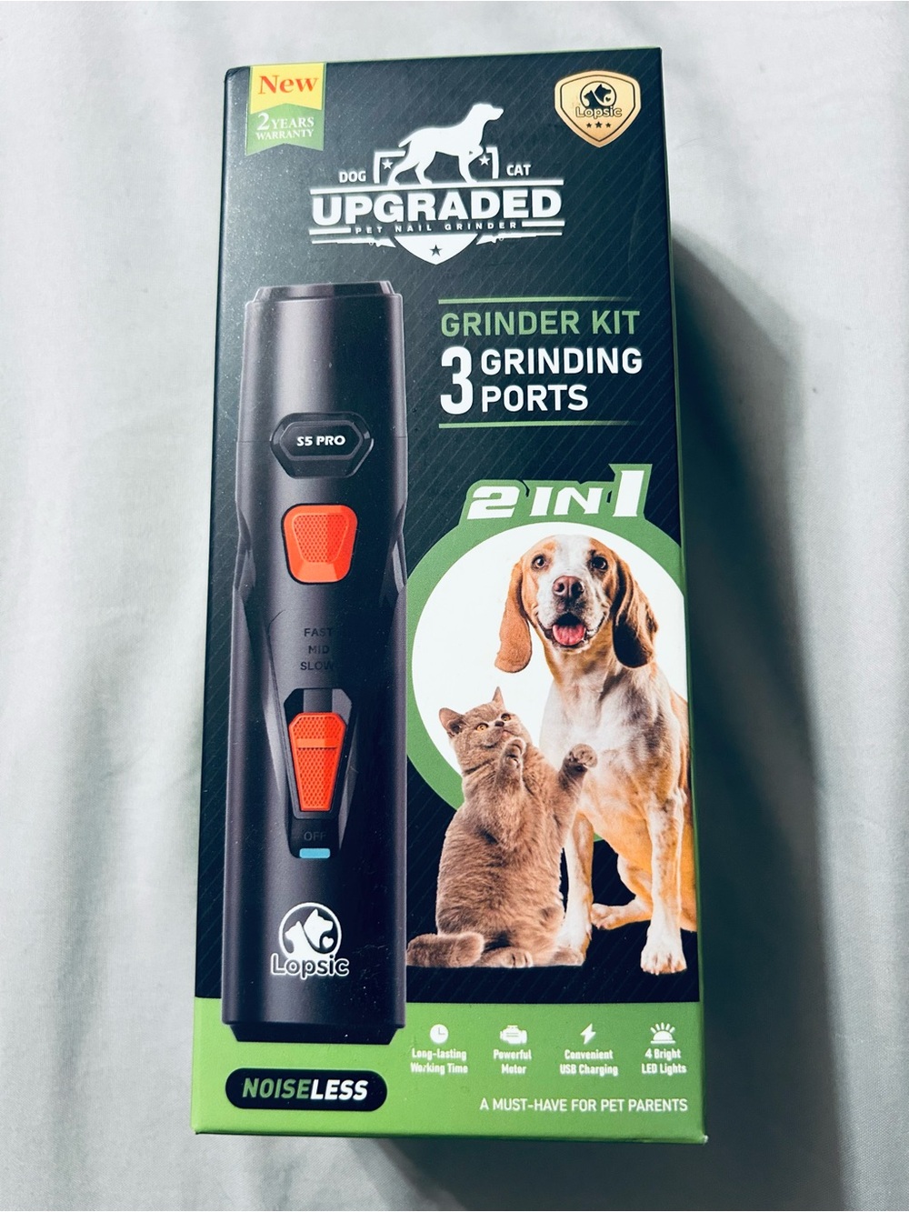 Black & Orange 2-in-1 Pet Nail Grinder Kit